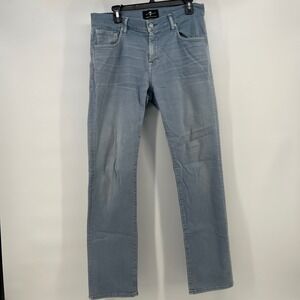 7 For All Mankind Luxe Performance The Straight Light‎ Wash Jeans Mens 31